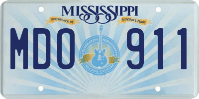 MS license plate MDO911