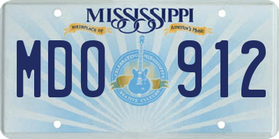 MS license plate MDO912