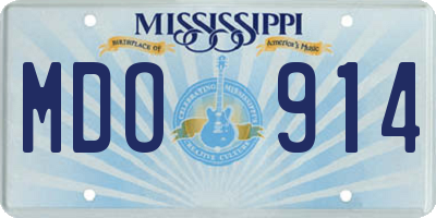 MS license plate MDO914
