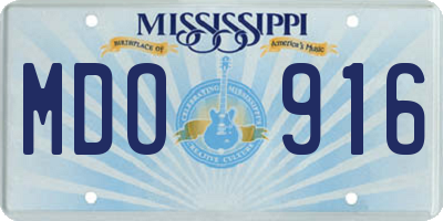 MS license plate MDO916