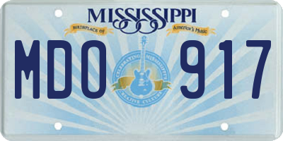 MS license plate MDO917