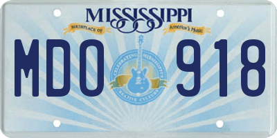 MS license plate MDO918