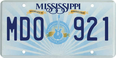 MS license plate MDO921