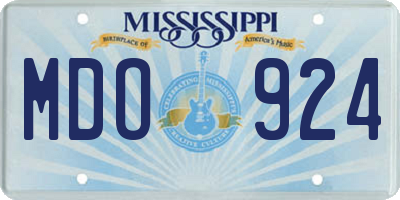 MS license plate MDO924