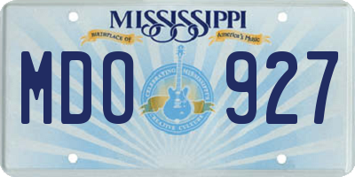 MS license plate MDO927