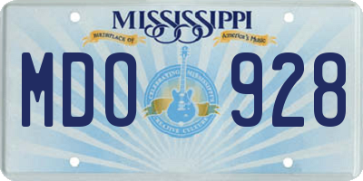 MS license plate MDO928