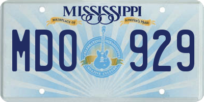 MS license plate MDO929