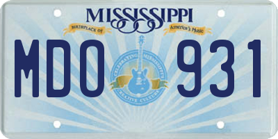 MS license plate MDO931