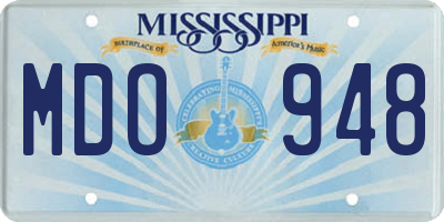 MS license plate MDO948