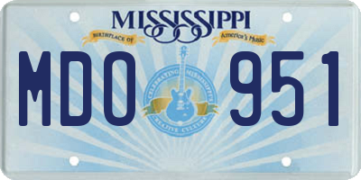 MS license plate MDO951