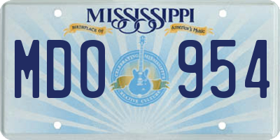 MS license plate MDO954