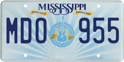 MS license plate MDO955