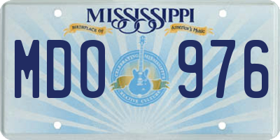 MS license plate MDO976