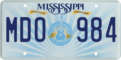 MS license plate MDO984