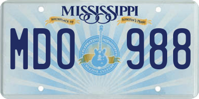 MS license plate MDO988