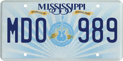 MS license plate MDO989