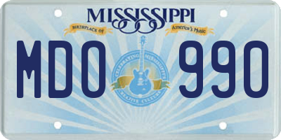 MS license plate MDO990