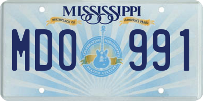 MS license plate MDO991