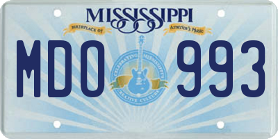 MS license plate MDO993