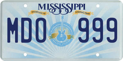 MS license plate MDO999