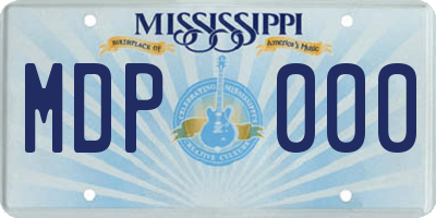 MS license plate MDP000
