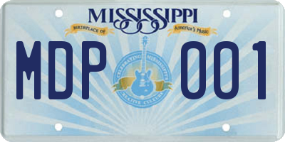 MS license plate MDP001