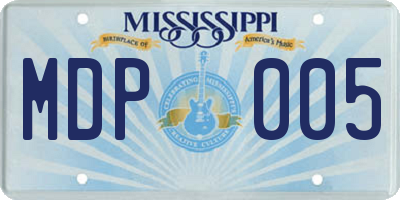 MS license plate MDP005