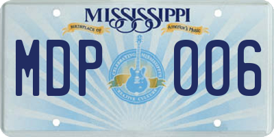 MS license plate MDP006