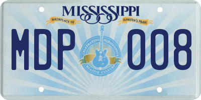 MS license plate MDP008