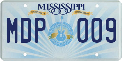 MS license plate MDP009