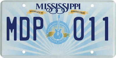 MS license plate MDP011