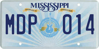 MS license plate MDP014