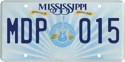 MS license plate MDP015