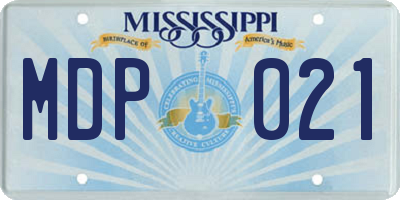 MS license plate MDP021