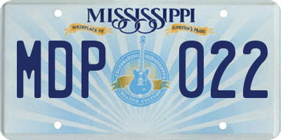 MS license plate MDP022