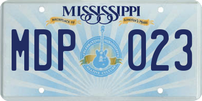 MS license plate MDP023