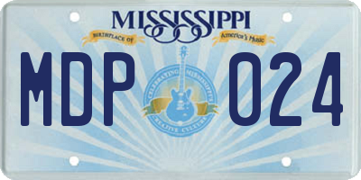 MS license plate MDP024