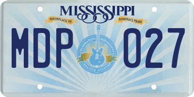 MS license plate MDP027