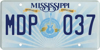 MS license plate MDP037