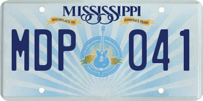 MS license plate MDP041