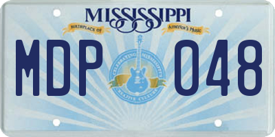 MS license plate MDP048