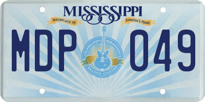 MS license plate MDP049
