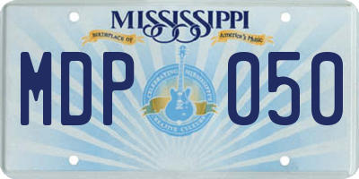 MS license plate MDP050
