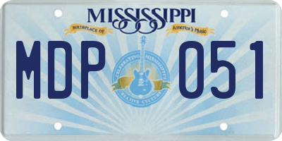 MS license plate MDP051