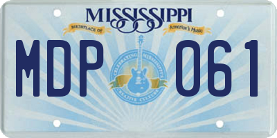 MS license plate MDP061
