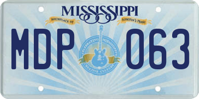 MS license plate MDP063