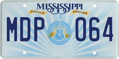 MS license plate MDP064