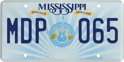 MS license plate MDP065