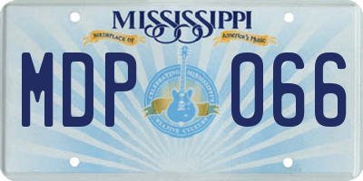 MS license plate MDP066