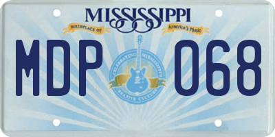 MS license plate MDP068